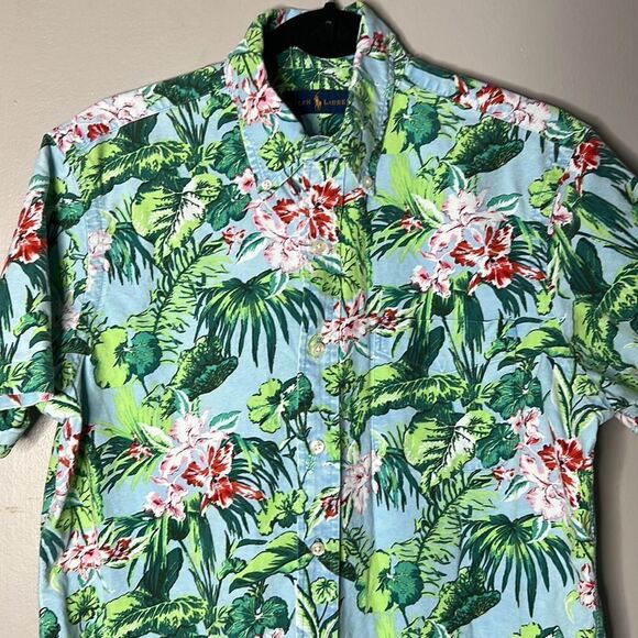 Mens Ralph Lauren Blue Label Tropical Button Down Shirt Size Medium - Picture 4 of 10